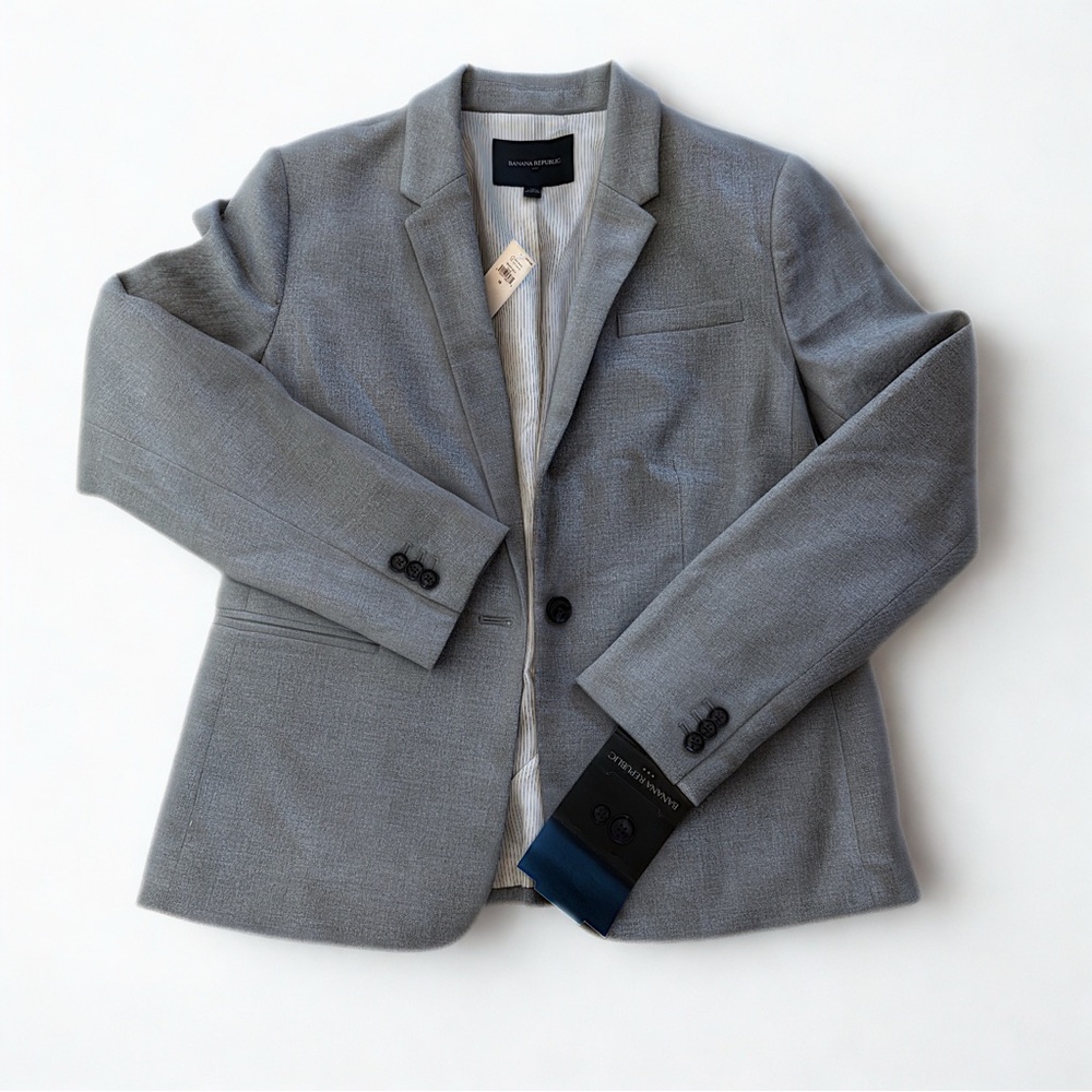 Banana Republic Grey Classic Blazer Women’s Size 10 NWT Corpcore Office